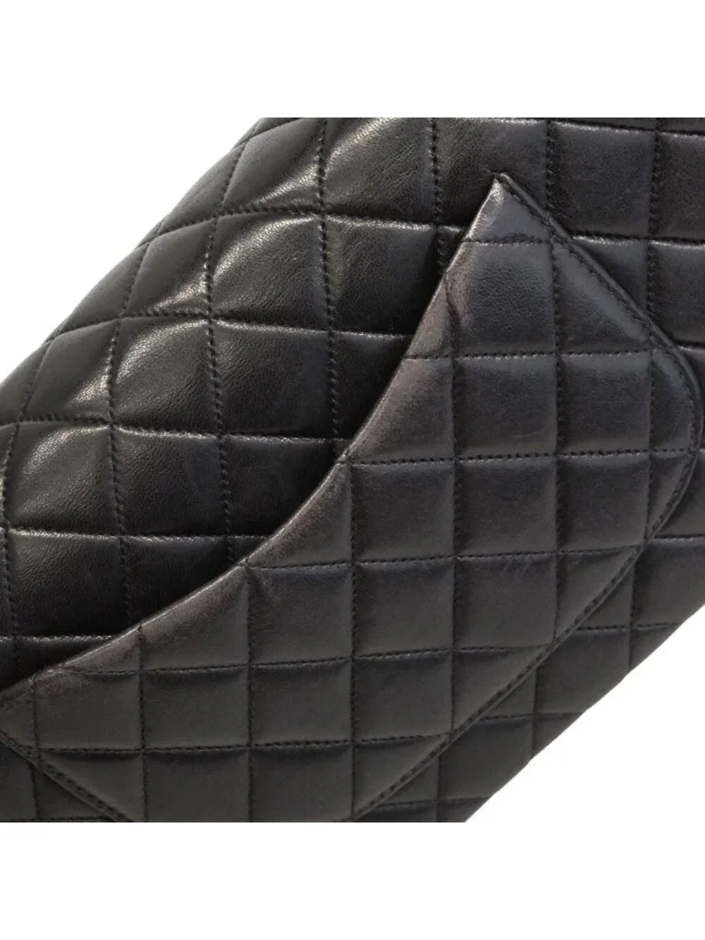 Chanel Handbag Quilted Family Bag Lambskin Black Gold
